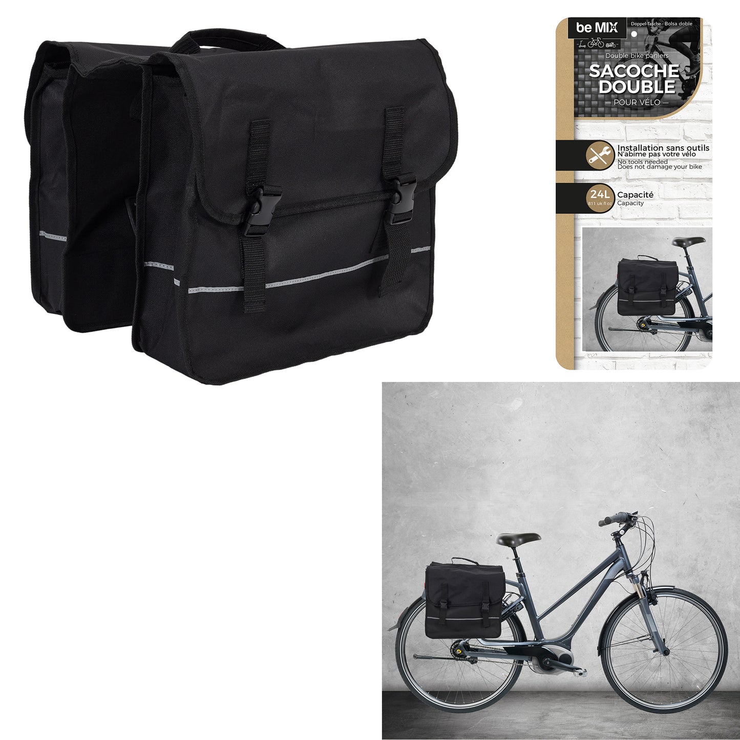 Sacoche Double Universelle Pour Velo 24L