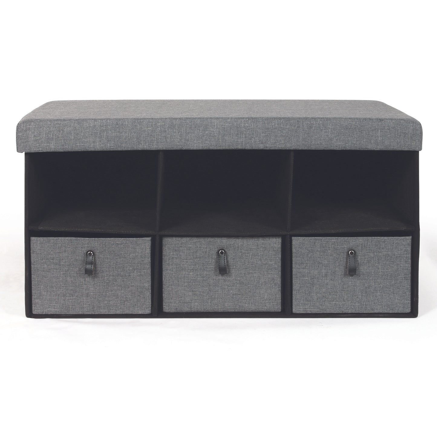 Coffre Banc Pliable Rangements Gris Fonce