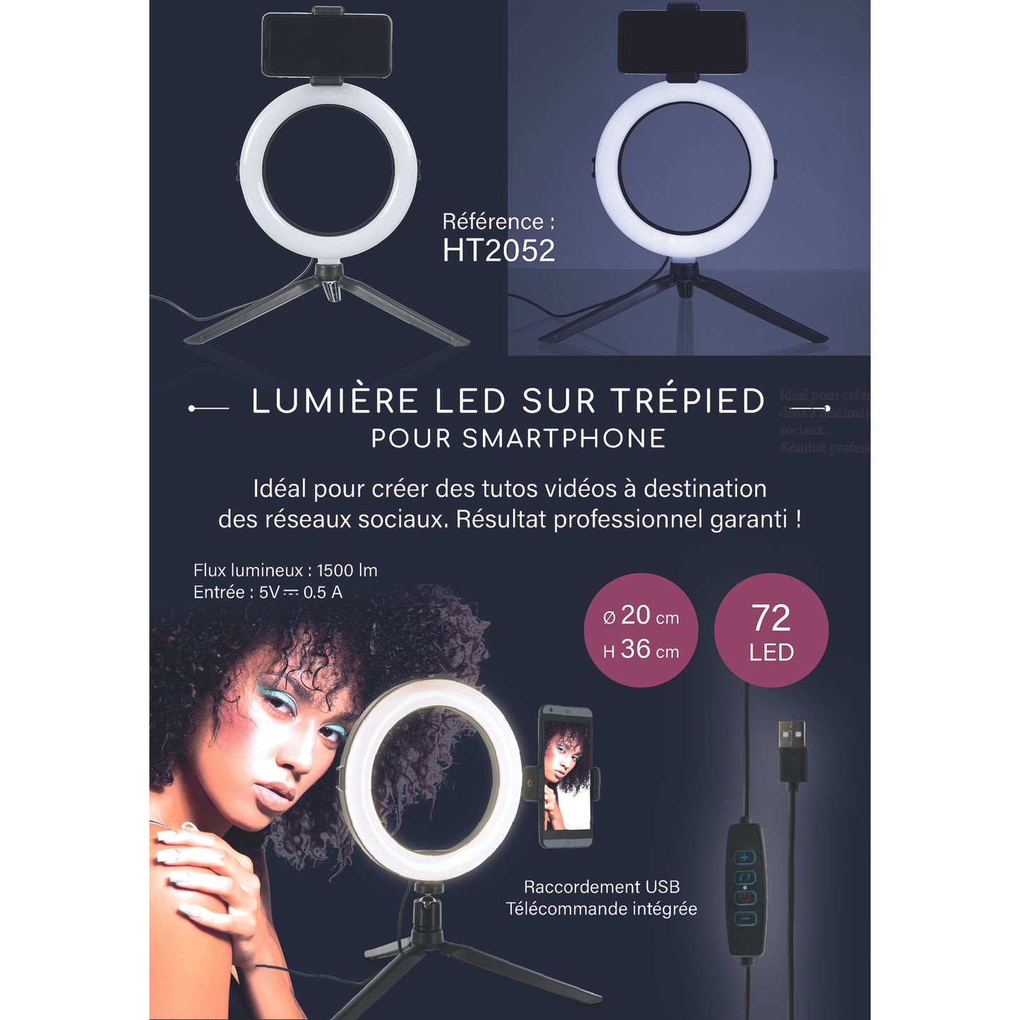 Lumiere Led Trepied Smartphone Photos Et Videos